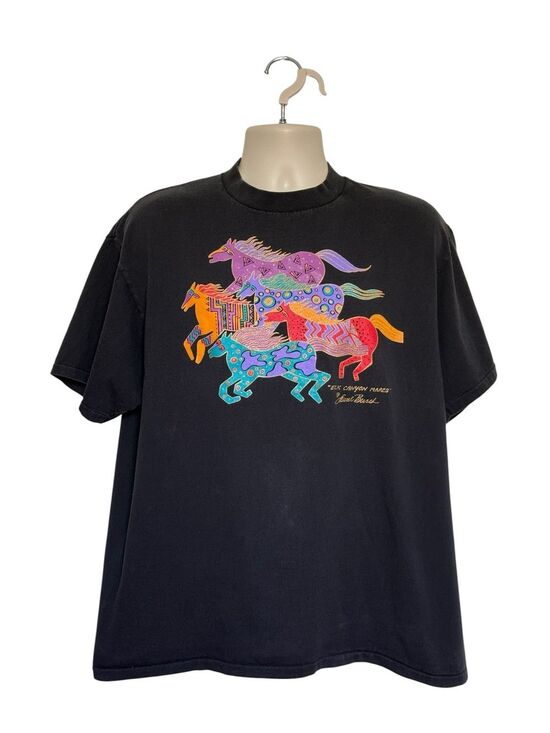 Laurel Burch Tops - Rare VTG 90s Laurel Burch Elk Canyon Mares Unisex T-Shirt Single Stitch Sz XL